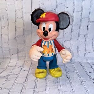 Vintage Poseable 12" Baseball Mickey Mouse Toy Doll Character Plastic